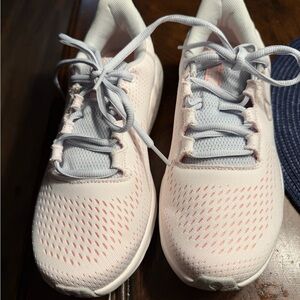 Under Armour White and Pink Athletic Shoes